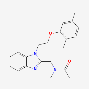 molecular formula C21H25N3O2 B11366884 N-({1-[2-(2,5-dimethylphenoxy)ethyl]-1H-benzimidazol-2-yl}methyl)-N-methylacetamide 