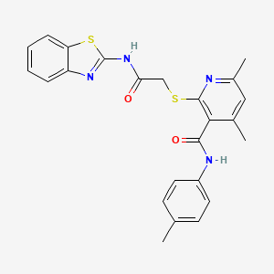 molecular formula C24H22N4O2S2 B11366888 2-{[2-(1,3-benzothiazol-2-ylamino)-2-oxoethyl]sulfanyl}-4,6-dimethyl-N-(4-methylphenyl)pyridine-3-carboxamide 