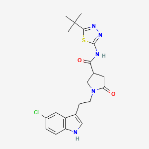 N-(5-tert-butyl-1,3,4-thiadiazol-2-yl)-1-[2-(5-chloro-1H-indol-3-yl)ethyl]-5-oxopyrrolidine-3-carboxamide