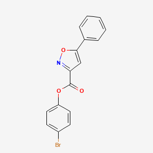 molecular formula C16H10BrNO3 B11366939 4-Bromophenyl 5-phenyl-1,2-oxazole-3-carboxylate 