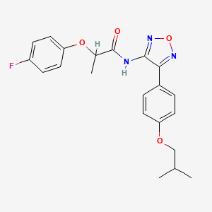 molecular formula C21H22FN3O4 B11366954 2-(4-fluorophenoxy)-N-{4-[4-(2-methylpropoxy)phenyl]-1,2,5-oxadiazol-3-yl}propanamide 