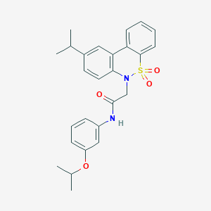 molecular formula C26H28N2O4S B11366960 N-(3-isopropoxyphenyl)-2-(9-isopropyl-5,5-dioxido-6H-dibenzo[c,e][1,2]thiazin-6-yl)acetamide 