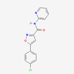 molecular formula C15H10ClN3O2 B11366967 5-(4-chlorophenyl)-N-(pyridin-2-yl)-1,2-oxazole-3-carboxamide 