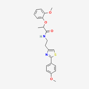 molecular formula C22H24N2O4S B11366975 2-(2-methoxyphenoxy)-N-{2-[2-(4-methoxyphenyl)-1,3-thiazol-4-yl]ethyl}propanamide 