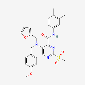 N-(3,4-dimethylphenyl)-5-[(furan-2-ylmethyl)(4-methoxybenzyl)amino]-2-(methylsulfonyl)pyrimidine-4-carboxamide