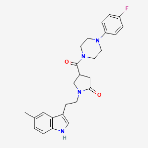 molecular formula C26H29FN4O2 B11366982 4-{[4-(4-fluorophenyl)piperazin-1-yl]carbonyl}-1-[2-(5-methyl-1H-indol-3-yl)ethyl]pyrrolidin-2-one 