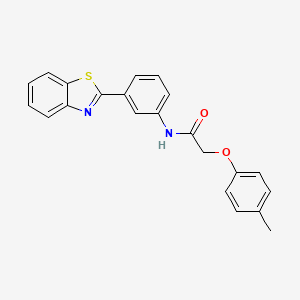 molecular formula C22H18N2O2S B11367037 N-[3-(1,3-benzothiazol-2-yl)phenyl]-2-(4-methylphenoxy)acetamide 