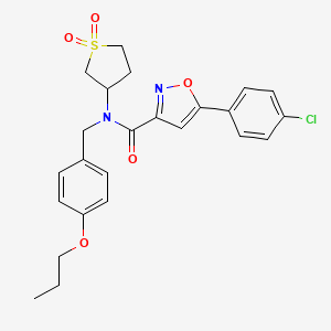 molecular formula C24H25ClN2O5S B11367047 5-(4-chlorophenyl)-N-(1,1-dioxidotetrahydrothiophen-3-yl)-N-(4-propoxybenzyl)-1,2-oxazole-3-carboxamide 