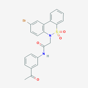 N-(3-acetylphenyl)-2-(9-bromo-5,5-dioxido-6H-dibenzo[c,e][1,2]thiazin-6-yl)acetamide