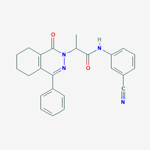 molecular formula C24H22N4O2 B11367121 N-(3-cyanophenyl)-2-(1-oxo-4-phenyl-5,6,7,8-tetrahydrophthalazin-2(1H)-yl)propanamide 