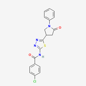 4-chloro-N-[5-(5-oxo-1-phenylpyrrolidin-3-yl)-1,3,4-thiadiazol-2-yl]benzamide