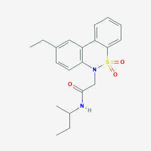 molecular formula C20H24N2O3S B11367158 N-Sec-butyl-2-(9-ethyl-5,5-dioxido-6H-dibenzo[C,E][1,2]thiazin-6-YL)acetamide 