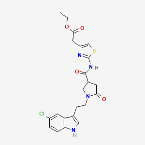 molecular formula C22H23ClN4O4S B11367182 ethyl {2-[({1-[2-(5-chloro-1H-indol-3-yl)ethyl]-5-oxopyrrolidin-3-yl}carbonyl)amino]-1,3-thiazol-4-yl}acetate 