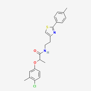 molecular formula C22H23ClN2O2S B11367226 2-(4-chloro-3-methylphenoxy)-N-{2-[2-(4-methylphenyl)-1,3-thiazol-4-yl]ethyl}propanamide 