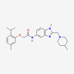 N-{1-methyl-2-[(4-methylpiperidin-1-yl)methyl]-1H-benzimidazol-5-yl}-2-[5-methyl-2-(propan-2-yl)phenoxy]acetamide