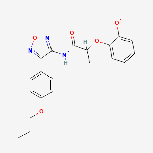 molecular formula C21H23N3O5 B11367235 2-(2-methoxyphenoxy)-N-[4-(4-propoxyphenyl)-1,2,5-oxadiazol-3-yl]propanamide 