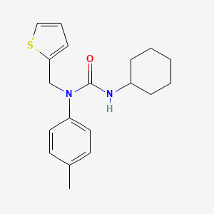 molecular formula C19H24N2OS B11367237 3-Cyclohexyl-1-(4-methylphenyl)-1-(thiophen-2-ylmethyl)urea 