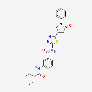 3-[(2-ethylbutanoyl)amino]-N-[5-(5-oxo-1-phenylpyrrolidin-3-yl)-1,3,4-thiadiazol-2-yl]benzamide