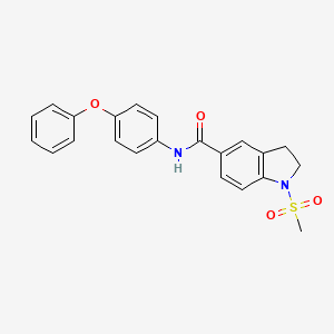 molecular formula C22H20N2O4S B11367249 1-methanesulfonyl-N-(4-phenoxyphenyl)-2,3-dihydro-1H-indole-5-carboxamide 