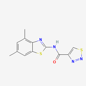 molecular formula C12H10N4OS2 B11367275 N-(4,6-dimethyl-1,3-benzothiazol-2-yl)-1,2,3-thiadiazole-4-carboxamide 