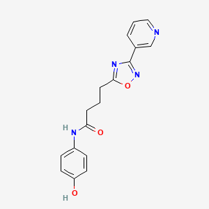 molecular formula C17H16N4O3 B11367322 N-(4-hydroxyphenyl)-4-[3-(pyridin-3-yl)-1,2,4-oxadiazol-5-yl]butanamide 