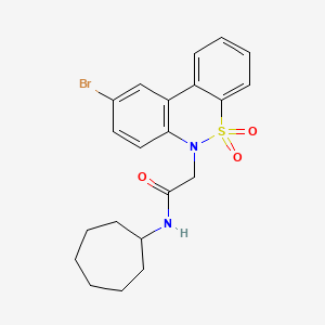 2-(9-bromo-5,5-dioxido-6H-dibenzo[c,e][1,2]thiazin-6-yl)-N-cycloheptylacetamide