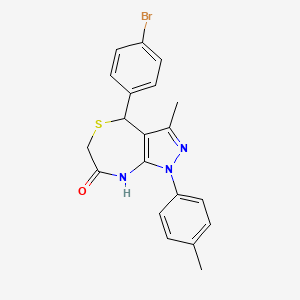 4-(4-bromophenyl)-3-methyl-1-(4-methylphenyl)-4,6-dihydro-1H-pyrazolo[3,4-e][1,4]thiazepin-7-ol