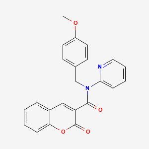 molecular formula C23H18N2O4 B11367353 N-(4-methoxybenzyl)-2-oxo-N-(pyridin-2-yl)-2H-chromene-3-carboxamide 