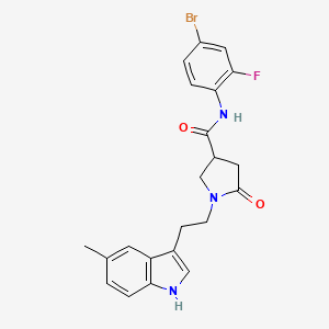 molecular formula C22H21BrFN3O2 B11367375 N-(4-bromo-2-fluorophenyl)-1-[2-(5-methyl-1H-indol-3-yl)ethyl]-5-oxopyrrolidine-3-carboxamide 