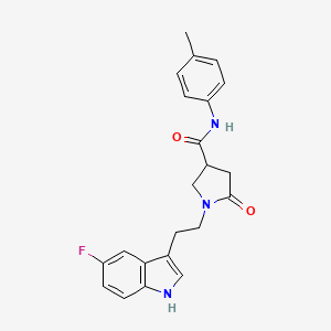 molecular formula C22H22FN3O2 B11367406 1-[2-(5-fluoro-1H-indol-3-yl)ethyl]-N-(4-methylphenyl)-5-oxopyrrolidine-3-carboxamide 