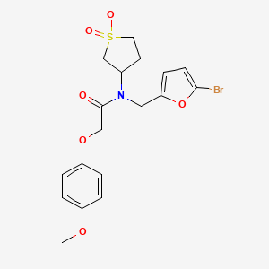 molecular formula C18H20BrNO6S B11367429 N-[(5-bromofuran-2-yl)methyl]-N-(1,1-dioxidotetrahydrothiophen-3-yl)-2-(4-methoxyphenoxy)acetamide 