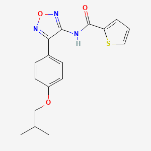 molecular formula C17H17N3O3S B11367469 N-{4-[4-(2-methylpropoxy)phenyl]-1,2,5-oxadiazol-3-yl}thiophene-2-carboxamide 