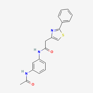 N-(3-acetamidophenyl)-2-(2-phenyl-1,3-thiazol-4-yl)acetamide