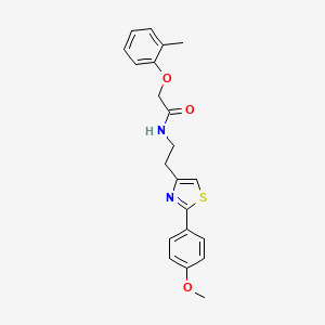 molecular formula C21H22N2O3S B11367500 N-{2-[2-(4-methoxyphenyl)-1,3-thiazol-4-yl]ethyl}-2-(2-methylphenoxy)acetamide 