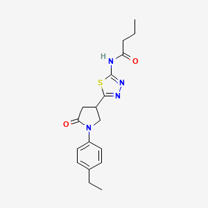 N-{5-[1-(4-ethylphenyl)-5-oxopyrrolidin-3-yl]-1,3,4-thiadiazol-2-yl}butanamide