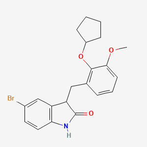 5-bromo-3-[2-(cyclopentyloxy)-3-methoxybenzyl]-1,3-dihydro-2H-indol-2-one