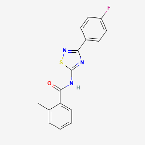 molecular formula C16H12FN3OS B11367527 N-[3-(4-fluorophenyl)-1,2,4-thiadiazol-5-yl]-2-methylbenzamide 