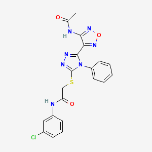 2-({5-[4-(acetylamino)-1,2,5-oxadiazol-3-yl]-4-phenyl-4H-1,2,4-triazol-3-yl}sulfanyl)-N-(3-chlorophenyl)acetamide