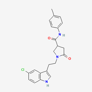 molecular formula C22H22ClN3O2 B11367614 1-[2-(5-chloro-1H-indol-3-yl)ethyl]-N-(4-methylphenyl)-5-oxopyrrolidine-3-carboxamide 