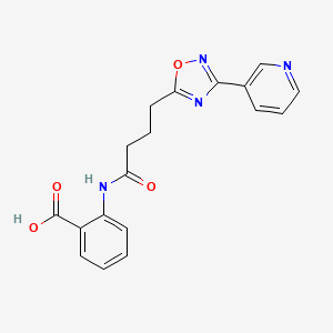 molecular formula C18H16N4O4 B11367629 2-{4-[3-(Pyridin-3-YL)-1,2,4-oxadiazol-5-YL]butanamido}benzoic acid 