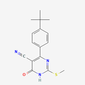 molecular formula C16H17N3OS B11367635 6-(4-tert-butylphenyl)-2-methylsulfanyl-4-oxo-1H-pyrimidine-5-carbonitrile 