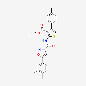 Ethyl 2-({[5-(3,4-dimethylphenyl)-1,2-oxazol-3-yl]carbonyl}amino)-4-(4-methylphenyl)thiophene-3-carboxylate