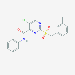 molecular formula C21H20ClN3O3S B11367673 5-chloro-N-(2,5-dimethylphenyl)-2-[(3-methylbenzyl)sulfonyl]pyrimidine-4-carboxamide 