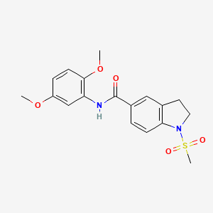 molecular formula C18H20N2O5S B11367680 N-(2,5-dimethoxyphenyl)-1-(methylsulfonyl)-2,3-dihydro-1H-indole-5-carboxamide 