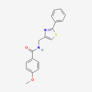 4-methoxy-N-[(2-phenyl-1,3-thiazol-4-yl)methyl]benzamide