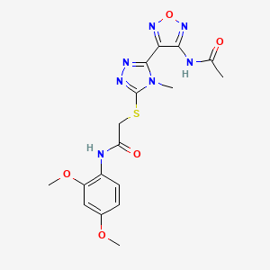 2-({5-[4-(acetylamino)-1,2,5-oxadiazol-3-yl]-4-methyl-4H-1,2,4-triazol-3-yl}sulfanyl)-N-(2,4-dimethoxyphenyl)acetamide