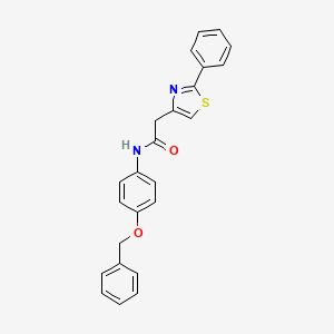 molecular formula C24H20N2O2S B11367733 N-[4-(benzyloxy)phenyl]-2-(2-phenyl-1,3-thiazol-4-yl)acetamide 