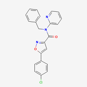 molecular formula C22H16ClN3O2 B11367737 N-benzyl-5-(4-chlorophenyl)-N-(pyridin-2-yl)-1,2-oxazole-3-carboxamide 