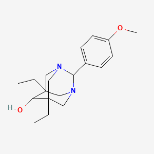 5,7-Diethyl-2-(4-methoxyphenyl)-1,3-diazatricyclo[3.3.1.1~3,7~]decan-6-ol