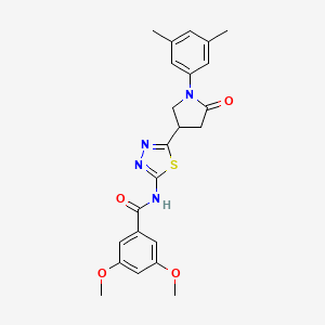 molecular formula C23H24N4O4S B11367770 N-{5-[1-(3,5-dimethylphenyl)-5-oxopyrrolidin-3-yl]-1,3,4-thiadiazol-2-yl}-3,5-dimethoxybenzamide 